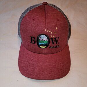 Bow Alaska Trucker Hat Cap Mens Adjustable Snap Back Yupoong‎ Team 365 Ballcap
